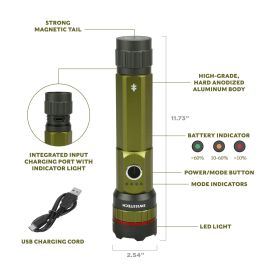 5000 Lumen Rechargeable LED Flashlight with IP67 Waterproof Magnetic Tailcap