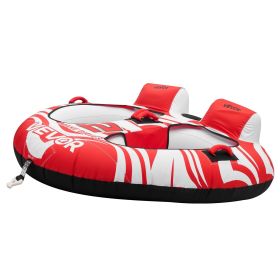 Towable Tubes for Boating, 2-Rider Inflatable Boat Tubes and Towables, 340 lbs Capacity Water Sport Tubes for Boat to Pull - with 2 Cockpits