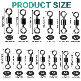 100pcs/pack Stainless Steel Rolling Swivel Connector; 30Lb-1322 Lb High Strength Fishing Rolling Barrel Swivels Fishing Tackle Accessories For Sa (size: 8#, 40lb)