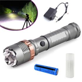 350000000 Lumen Super Bright LED Tactical Flashlight Rechargeable LED Work Light (Quantity: 1 set)
