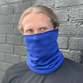 JupiterGear Hemless Neck Gaiter Face Mask for Fishing & Outdoor Activities (Color: Blue)